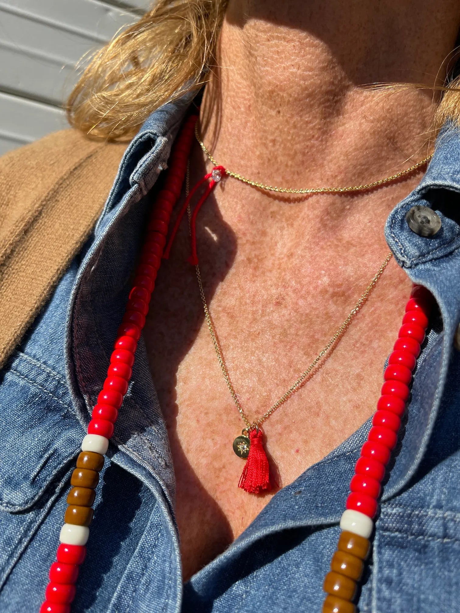 Collana con nappa di seta - redaa - Collana