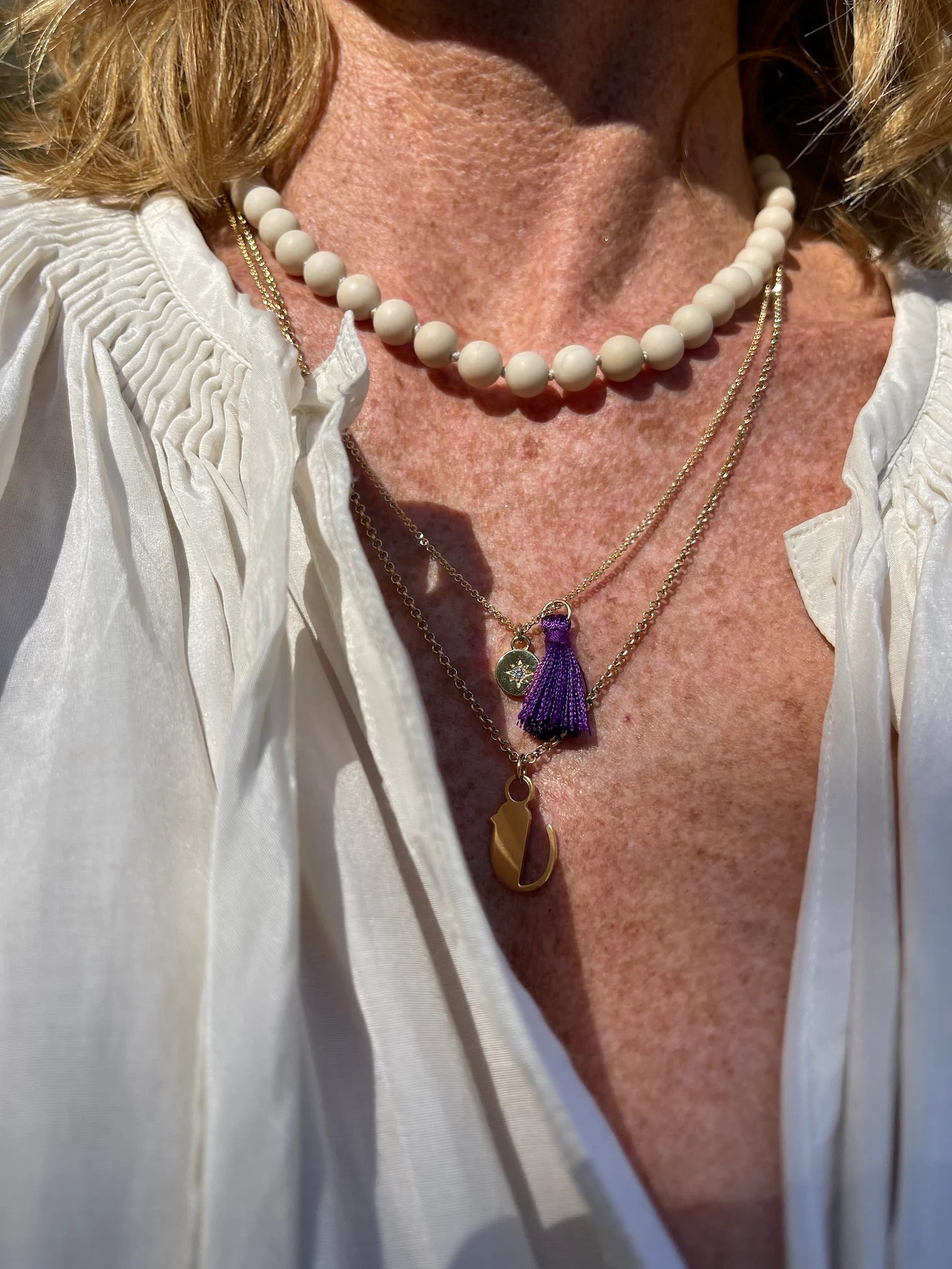Collana con nappa di seta - redaa - Collana