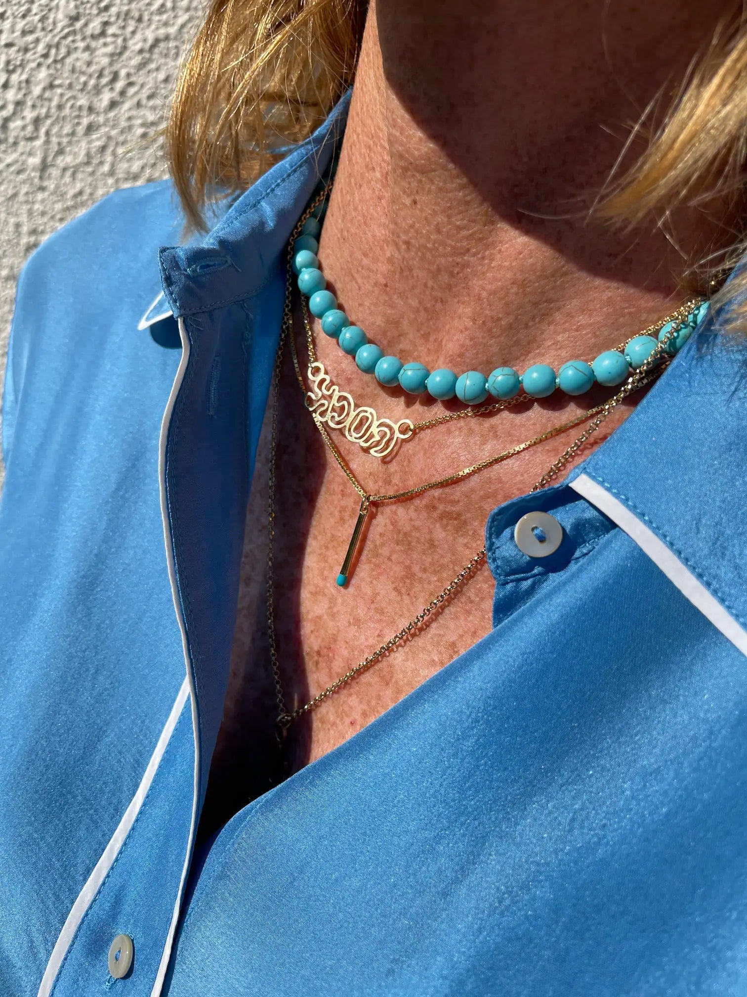 Collana girocollo azzurra - redaa - Collana