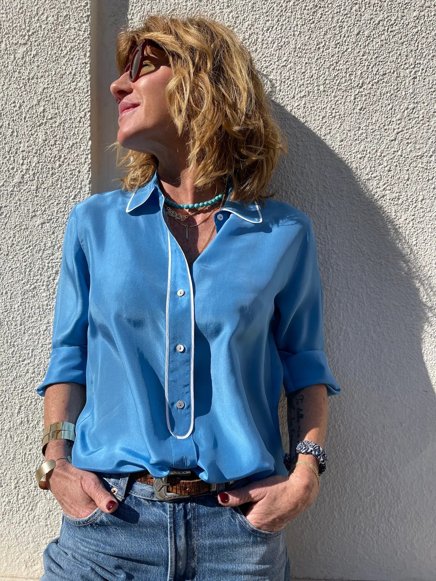 Collana girocollo azzurra - redaa - Collana