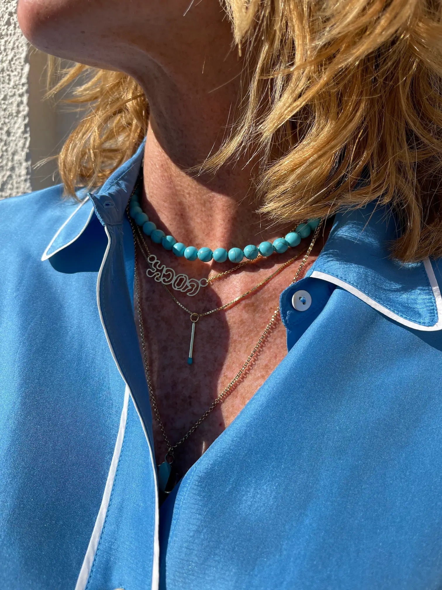 Collana girocollo azzurra - redaa - Collana