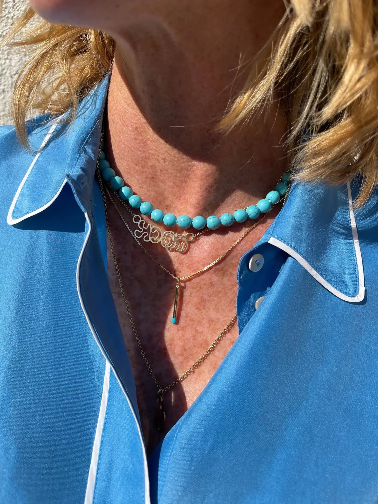 Collana girocollo azzurra - redaa - Collana